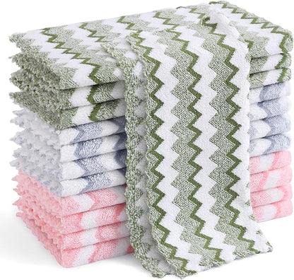 Homaxy 12 Pack Kitchen Dish Cloths, Ultra Soft and Absorbent Dish Towels