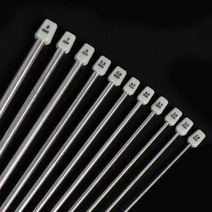Hysagtek 22 Pcs Knitting Needles Set, 14 Inches Stainless Steel Straight Single Pointed Knitting Needle Kit Metal Knitting Kit in Different Sizes 2.0mm to 8.0mm, with Gift Organizer Bag, 11 Pairs