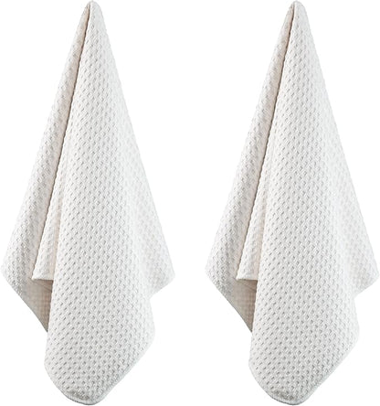 POLYTE Ultra Premium Microfiber Kitchen Dish Hand Towel Waffle Weave, 8 Pack