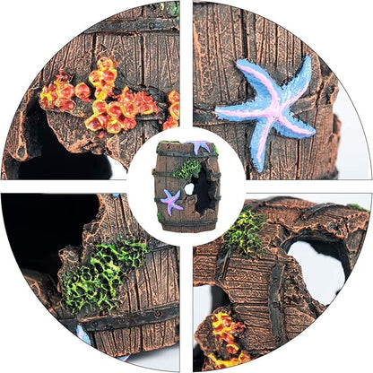 WishLotus Aquarium Fish Tank Decorations, Aquarium Hideout House Theme Plastic Plants Fish Cave Aquarium Castle Mermaid Ornaments, Shipwreck Hideouts Fish Tank Accessories Décor