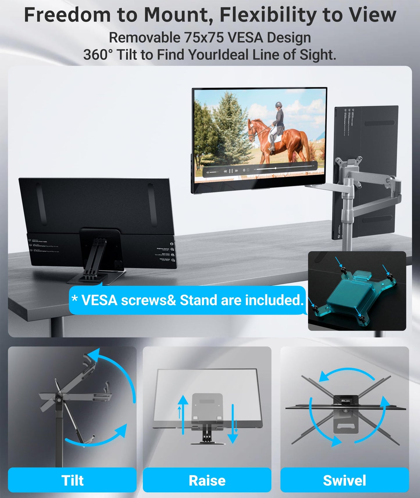 Ingnok Portable Monitor,15.6 inch 10 Point Touchscreen, FHD 1080P Laptop Screen Extender,Multi-Touch Gestures for Laptop,Mac, DC Dimming EyeCare, Adjustable Stand,USB C HDMI