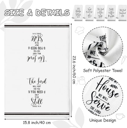 R HORSE 5Pcs Religious Christian Kitchen Dish Towel, Bible Verse Absorbent