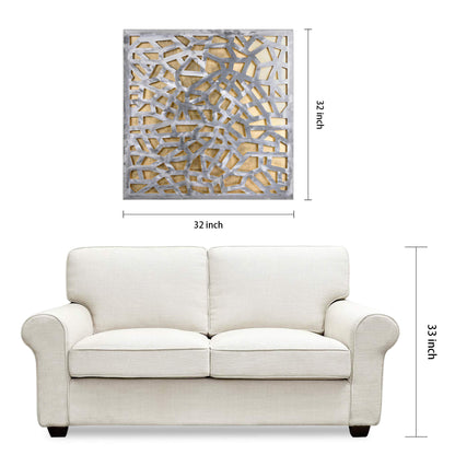 Empire Art Direct Gold Enigma Polished Steel Sculpture Abstract Wall Art with Gold Leaf,Ready to Hang,Living Room, Bedroom ＆ Office (PSL-19308-3232)