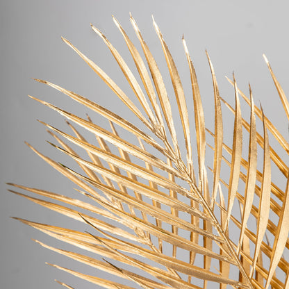 19” Large Gold Palm Leaves Palm Fronds Tropical Leaves Areca Palm Branches Artificial Palm Leaves with Stem Golden Palm Tree Leaves Faux Palm Leaves for Floral Arrangement Fake Gold Leaves 6Pcs