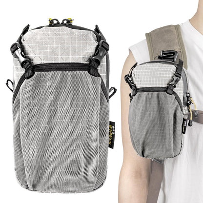 HIKEMAN Backpack Shoulder Strap Pouch - Smartphone Strap Pack,Waterproof Backpack Strap Pocket Attachment Bag for Hikers,Small Crossbody Bag Waist Pack for Sports Hiking Camping(Grey)