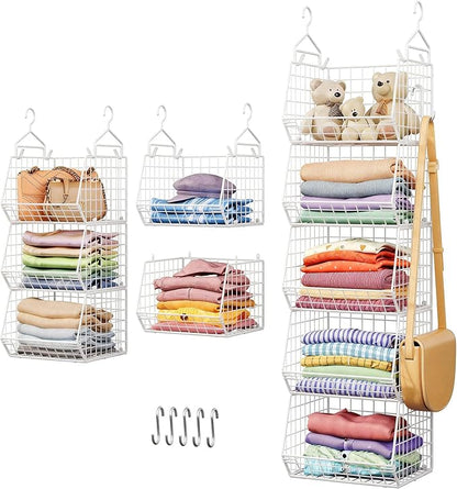 5 Tier Closet Hanging Organizer, Clothes Hanging Shelves