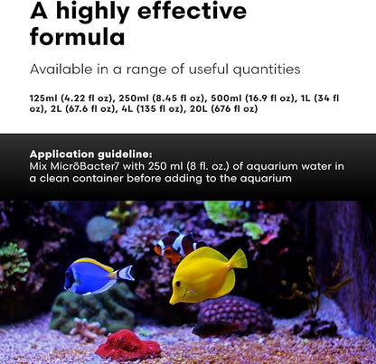 Brightwell Aquatics MicroBacter7 Complete Bioculture for Fish Tank or Aquarium - Populates Biological Filter Media for Saltwater and Freshwater Fish - Aquarium Water Treatments, 5.28 GAL