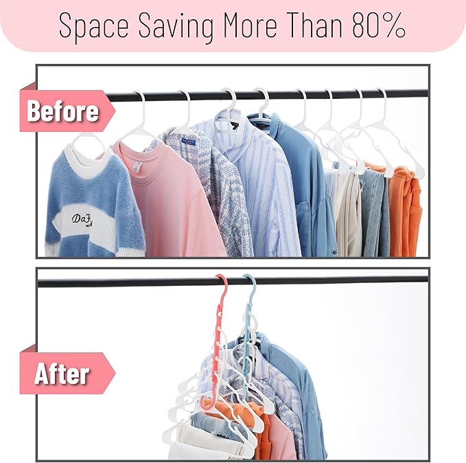 Mr. Pen- Space Saving Hangers for Clothes, Playful Pop Colors, Plastic Multi
