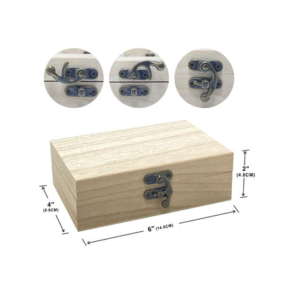 Cregugua 48-Pack Small Wood Box for Crafts 6"x4"x2" Unfinished Wooden Box with Lid Keepsake Box for Jewelry Storage DIY Crafts