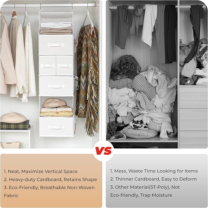 GRANNY SAYS Hanging Closet Organizer and Storage, 6 Shelf Clothes Organization