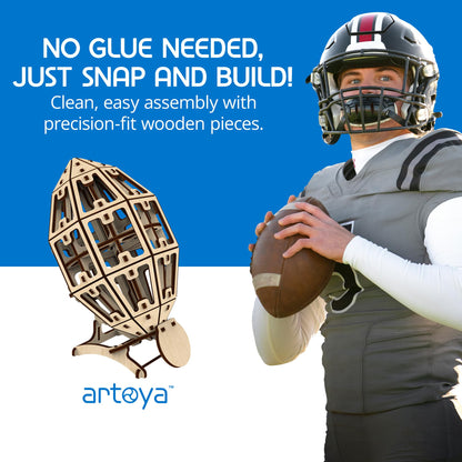Artoya 3D Wooden Puzzle Football Ball - Model Kits, 3D Puzzles for Adults, DIY Kits for Adults, Wooden Models, Football Gift, Arts and Crafts, Building Set (Plain)