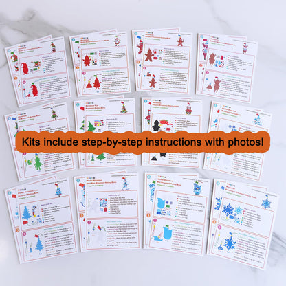 Winlyn 24 Sets Holiday Decorations DIY Christmas Tree Ornaments Winter Crafts Kits Foam Snowflake Penguin Snowman Foam Stickers for Kids Holiday Seasonal Gift Home Classroom Activities Party Favors