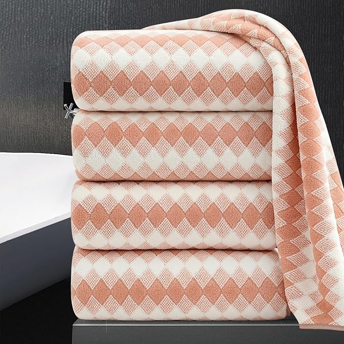 4 Piece Extra Large Bath Towel Set Oversized Bath Sheet 35"x70" Bathroom Towel
