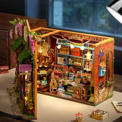ESTUSR DIY Miniature Dollhouse Kit, 1:24 Scale Wooden 3D Puzzle Model Building Set,Creative Craft Hobby for Adults, Unique Home Decor Gift- Once Upon a Time