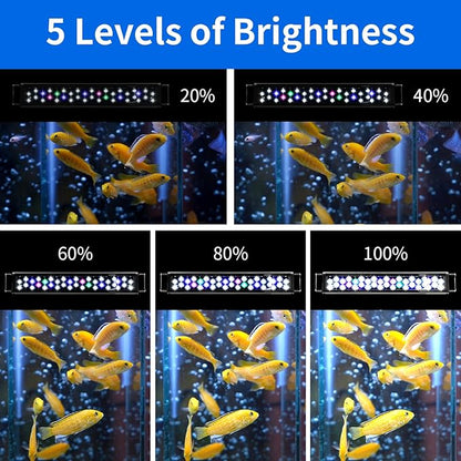AQUANEAT LED Aquarium Light for 8 to 10 Inch Fish Tank, Auto On Off with Timer, Full Spectrum, Adjustable Brightness, Daylight Moonlight Mode, for Fresh Water Low-to-Mid Light Plants