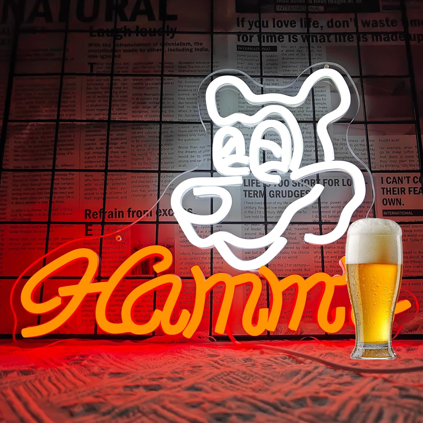 Beer Neon Sign Dimmable Western Rodeo Neon Light Signs for Wall Decor Cowboy Neon Sign for Man Cave Home Bar Beer Club Pub Bistro