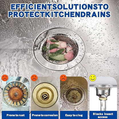 2PC Kitchen Sink Drain Strainer Stainless Steel