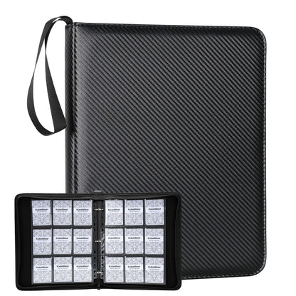 Card Binder – 720 Capacity, Zippered Trading Card Holder for MTG, Sports & Collectible Cards – Acid-Free, Durable & Travel-Friendly Storage (Black, 9 Pocket)