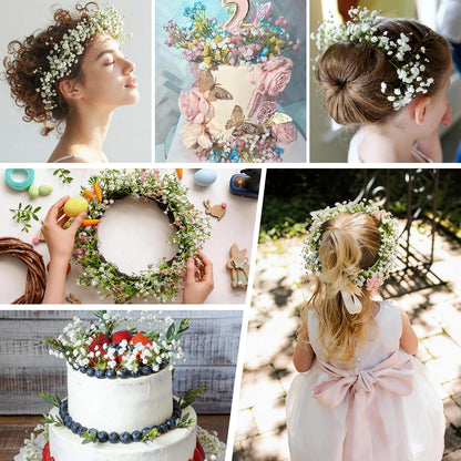 DEEMEI 15 PCS Babys Breath Artificial Flowers Fake Babys Breath Flowers Artificial Bulk White Gypsophila Bouquets Real Touch Faux Flowers for Wedding Floral Arrangement Party Home Decoration