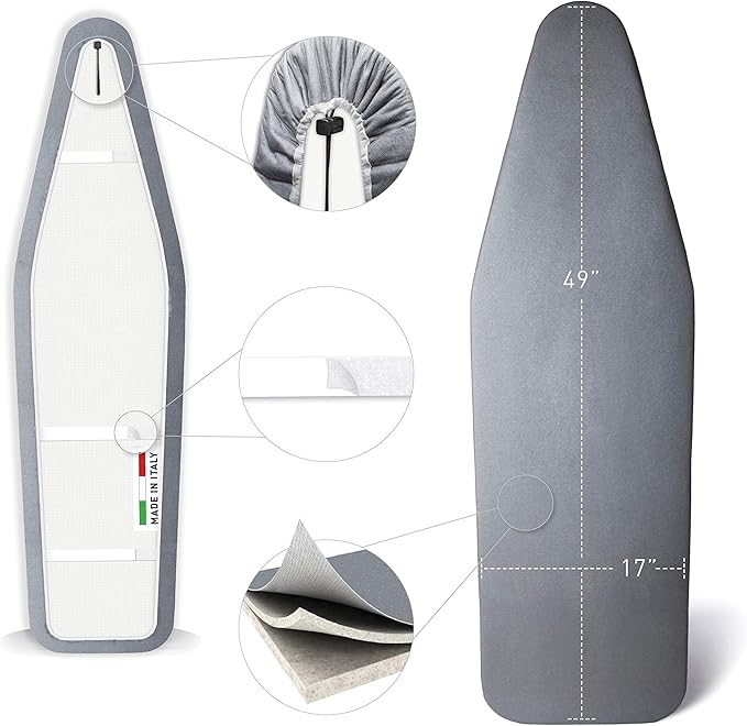 TIVIT Ironing Board Cover 17 x 49 – Made in Italy, Alumitek PRO Heat-Reflective