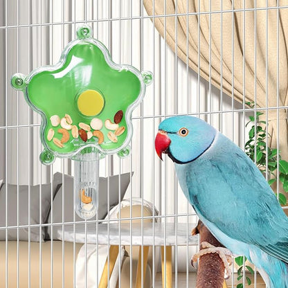 BNOSDM Bird Foraging Toys Cockatiel Foraging Wheel Parrot Cage Spinning Toys Parakeet Enrichment Puzzle Feeder Toy for Budgies Lovebirds Canaries (Green)