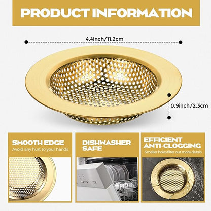 Retisee 2 Pcs Sink Strainer Stainless Steel Kitchen Sink Drain Strainer Basket