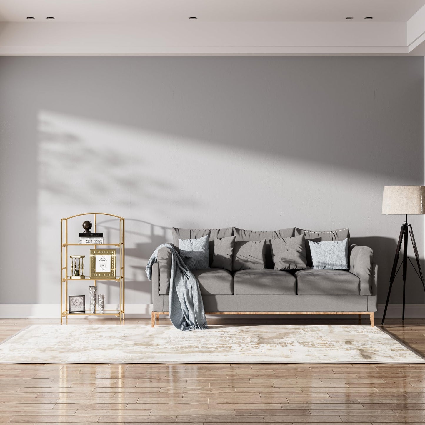 Crofy 3-Tier Foldable Bookshelf, Gold Frame & Transparent Shelves