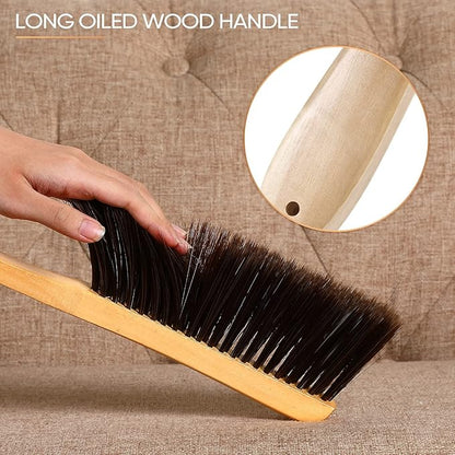 Patelai 2 Pieces Wooden Bench Brushes, Soft Bristles, Long Wood Handle