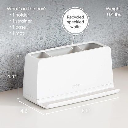 YouCopia The Ledge Toothbrush Holder, Bathroom Vanity Counter Organizer