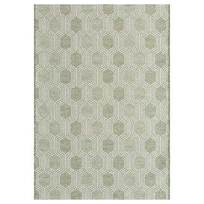 LUXE WEAVERS Moroccan Geometric Trellis Green 5x7 Area Rug, Outdoor Low Pile Carpet
