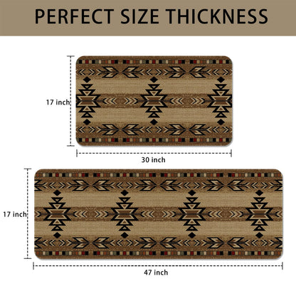 Eikunn Western Kitchen Rugs and Mats Set of 2,Boho Farmhouse Rustic Country Kitchen Mat for Floor, Non Skid Waterproof Kitchen Sink Mats Western Room Decor Doormat+Runner Rug