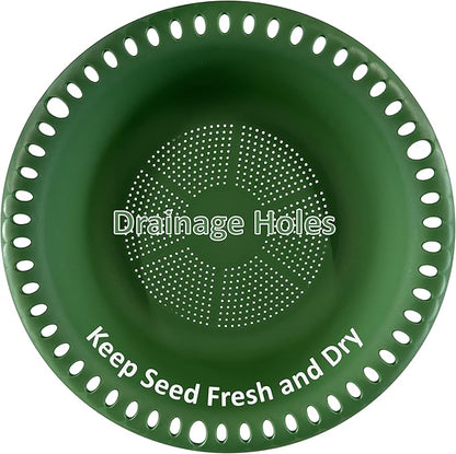 Hanging Bird Feeder Tray with Drainage Holes for Outside, Bird Seed Catcher Tray, Feeding Station (14 inch, Green)