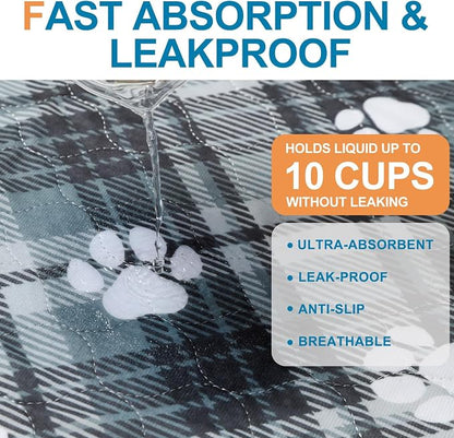 BEAUTYZOO Washable Pee Pads for Dogs, 4 Pack Reusable Puppy Pads, Super Absorbent Dog Pee Pads for Pet Training, Housebreaking and Incontinence, Non-Slip Potty Pads for Floor, Crate, Couch, 36" x 41"