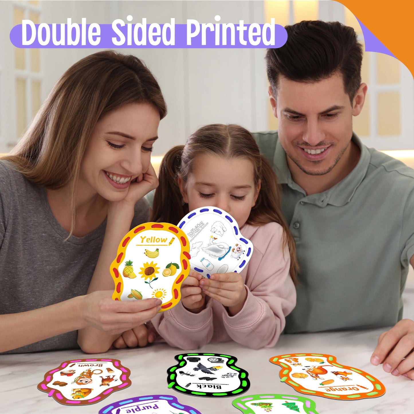 SpriteGru 9 Pieces Happy Face Lacing Cards, 9 Double Sided Color Sewing Cards with 9 Colorful Laces, Educational & Learning Activity Games, Imagination Development Lacing Toys for Preschoolers, Kids