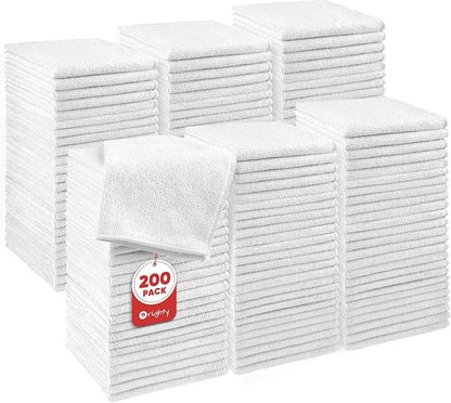 Orighty Wash Cloths Bulk Towels Set 200 Pack, Highly Absorbent and Soft Feel
