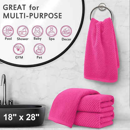 VOOVA & MOVAS Bathroom Hand Towels Set of 4, Large 18"x28"