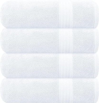 GLAMBURG Premium Cotton 4 Pack Bath Towel Set
