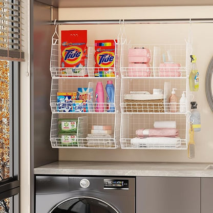 7 Tier Hanging Closet Organizer and Storage, Foldable Wire Closet Shelving
