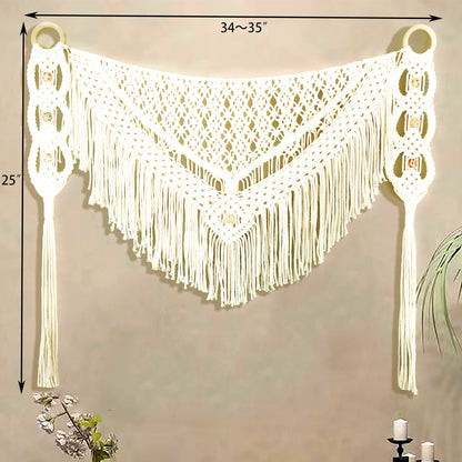 kiido Large Macrame Wall Hanging Boho Tapestry Curtain Fringe Woven Bohemian Wall Decor Home Decoration for Apartment Bedroom Living Room Gallery Baby Nursery-Blossom 35.4" W X 26" H