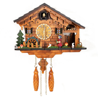 Cuckoopro Cuckoo Clock, Black Forest Style Wooden Pendulum Quartz Wall Clock, Volume Control, Night Silent, Gift Package, Professional Service