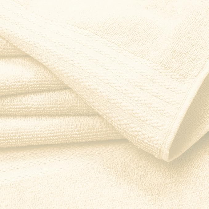 GLAMBURG Ultra Soft 12-Piece Washcloths Set 13x13-100% Ringspun Cotton