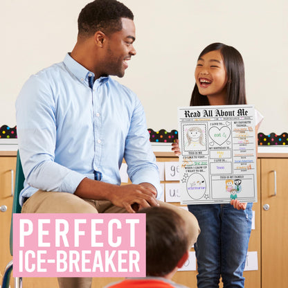 All About Me Posters for Classroom Must Haves - 20 Star Student Poster, 100 Days of School Items, Star of The Week Poster Elementary Classroom Decor, End of School Year Teacher Supplies