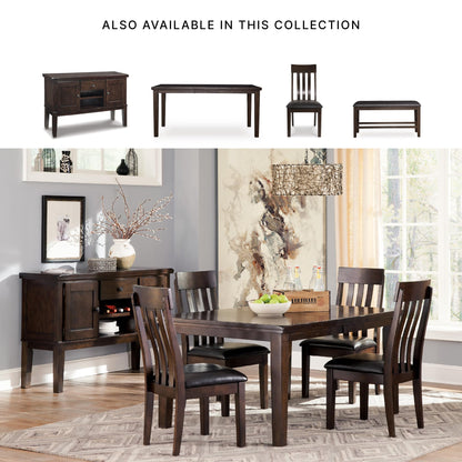 Signature Design by Ashley Haddigan Faux Leather Cushioned Rake Back Dining Chair, 2 Count, Dark Brown