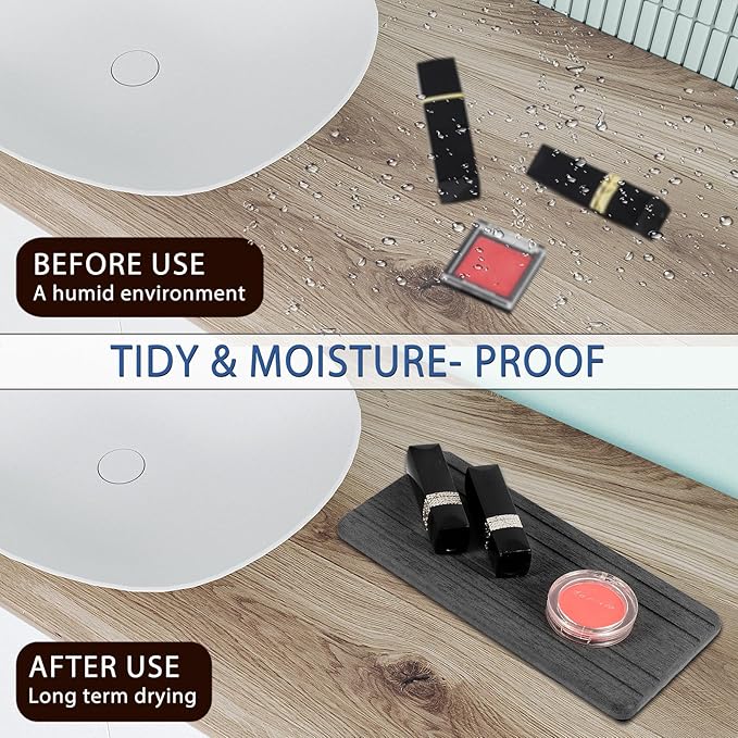 3PCS Water Absorbing Stone Tray, DryingNeat Diatomite Stone Sink Tray, Instant