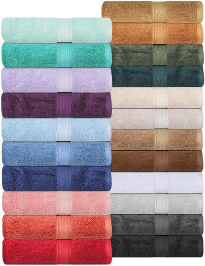 SUPERIOR Egyptian Cotton Pile 6 Piece Towel Set, Includes 2 Bath, 2 Hand