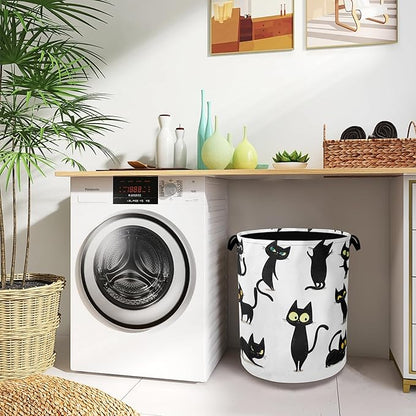 Funny Black Cat Laundry Hamper, Dirty Clothes Laundry Basket
