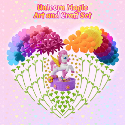 Zmpolir Craft Kits, Push-to-Create Bouquet Maker, Unicorn Toys for Girl Age 3-12, Fabric Bouquet Toys, Kids DIY Arts and Crafts Kit, Creative Birthday Gifts for 3 4 5 6 7 8 9 10 11 12 Year Old Girls