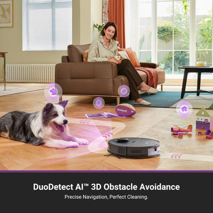 Eureka E20 Plus Robot Vacuum with Bagless Self Emptying Station, Robotic Vacuum and Mop Combo, 45-Day Capacity, Upgraded 8000Pa Suction and Anti Hair-Tangling Brush, LiDAR Navigation, App Control