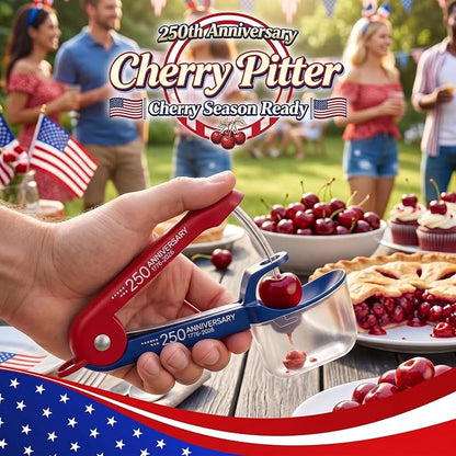 Cherry Pitter - Makmzoon Cherries Pitter Tool | Stainless Steel Rods with Hand-held Push Design, Save Time & Space for Making Cherry Jam with Lock Design