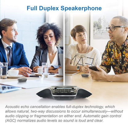VTech VCS702 ErisStation DECT 6.0 Conference Phone with Two Wireless Mics Using Orbitlink Wireless Technology